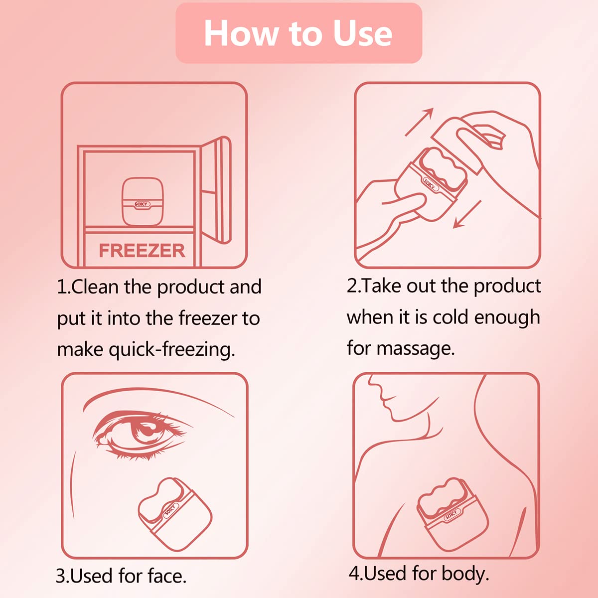Dual-Action Facial Ice Roller for Puffiness and Skin Cooling