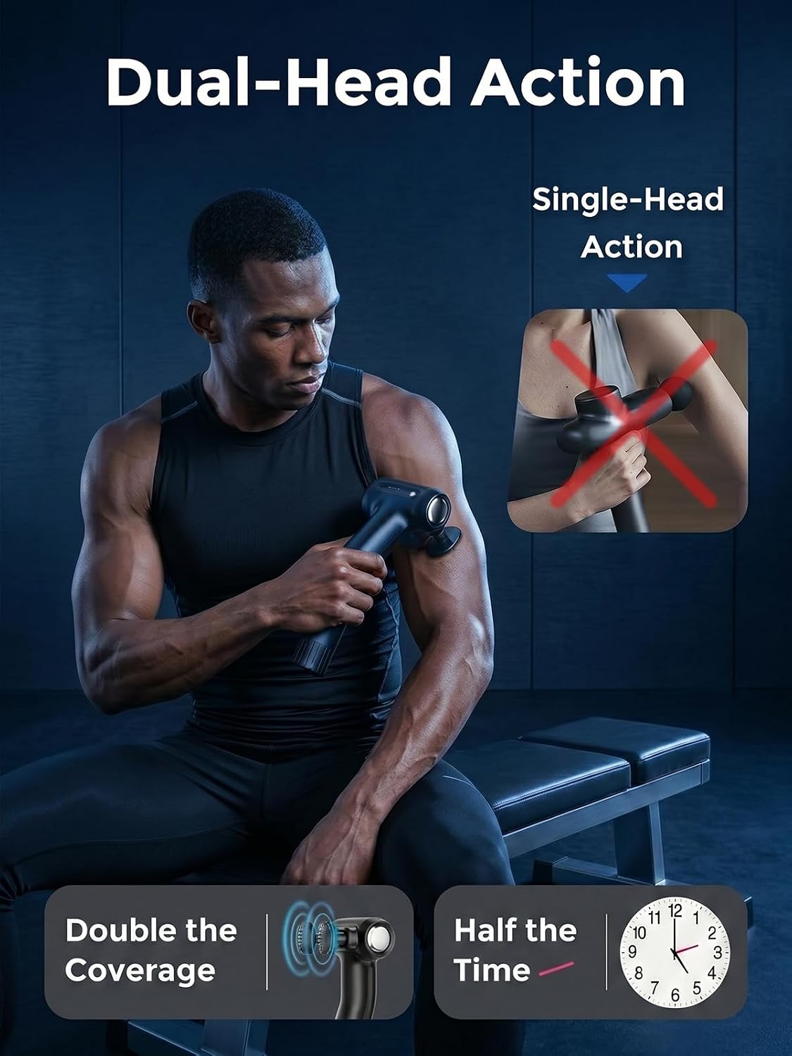 Dual-Head Handheld Muscle Massage Gun - 8