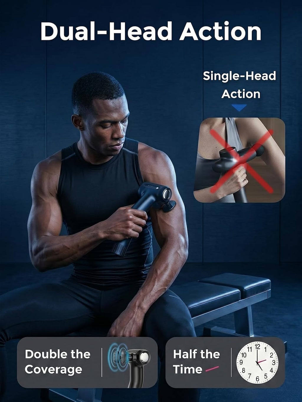 Dual-Head Handheld Muscle Massage Gun