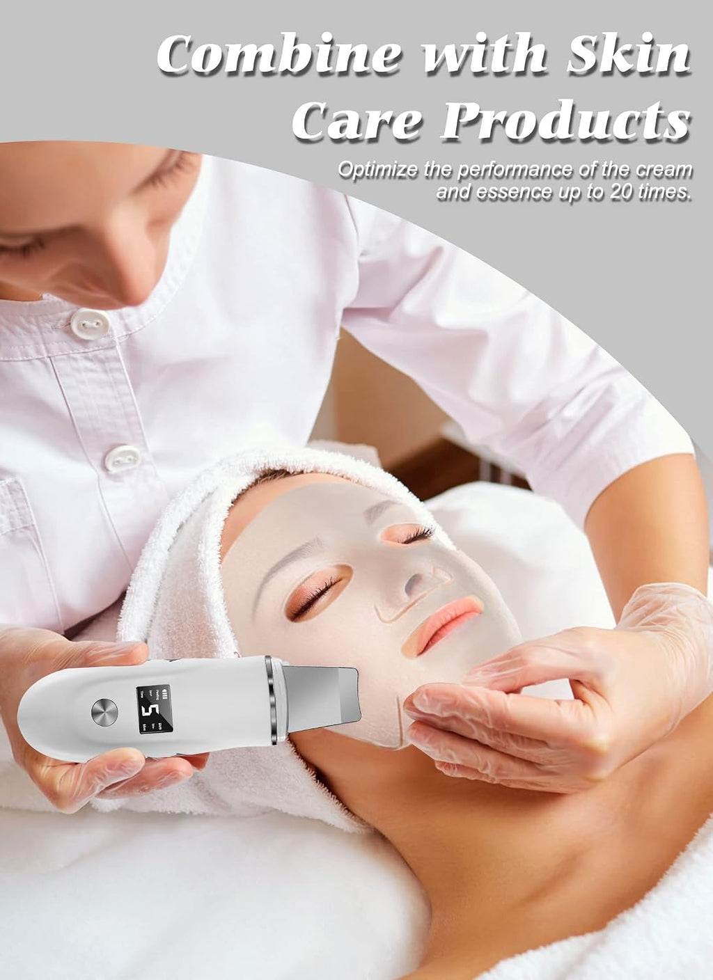 Ultrasonic Facial Skin Scrubber and Pore Cleansing Spatula
