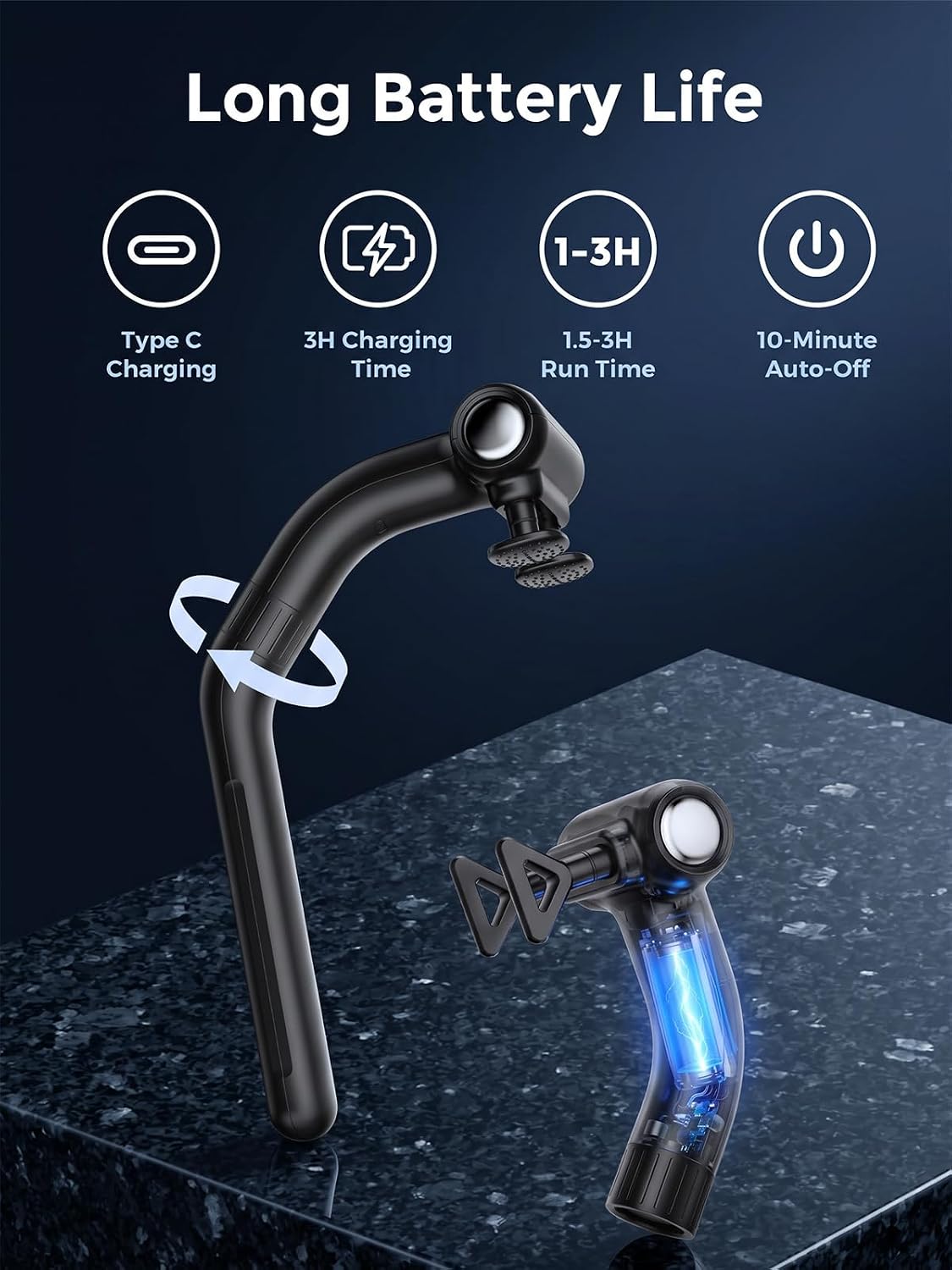 Dual-Head Handheld Muscle Massage Gun