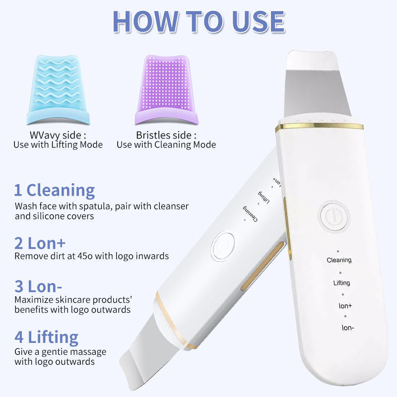 Ultrasonic Facial Skin Scrubber and Pore Cleanser - 10