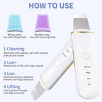 Ultrasonic Facial Skin Scrubber and Pore Cleanser