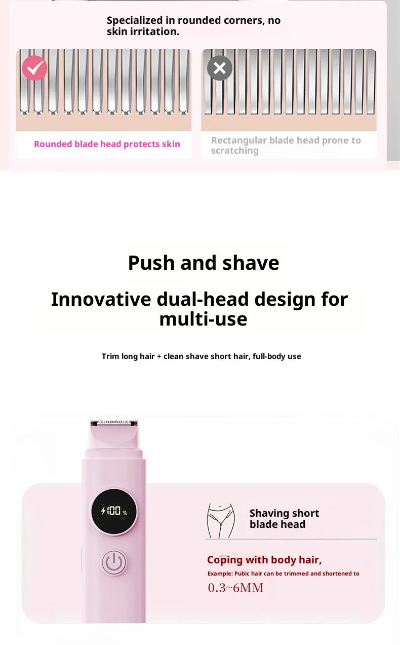 2-in-1 Painless Electric Shaver for Full Body Hair Removal - 13