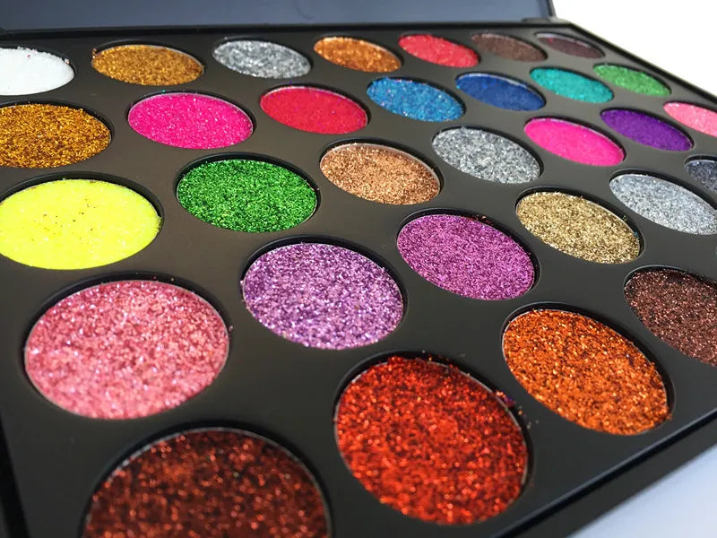35-Color Shimmer & Glitter Eyeshadow Palette - 14