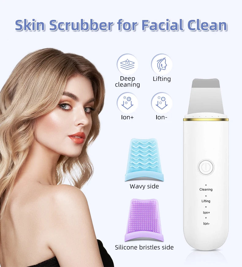 Ultrasonic Facial Skin Scrubber and Pore Cleanser