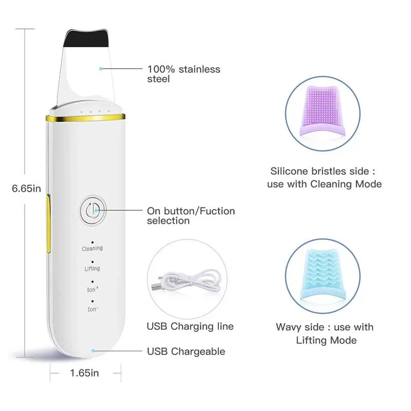 Ultrasonic Facial Skin Scrubber and Pore Cleanser - 13