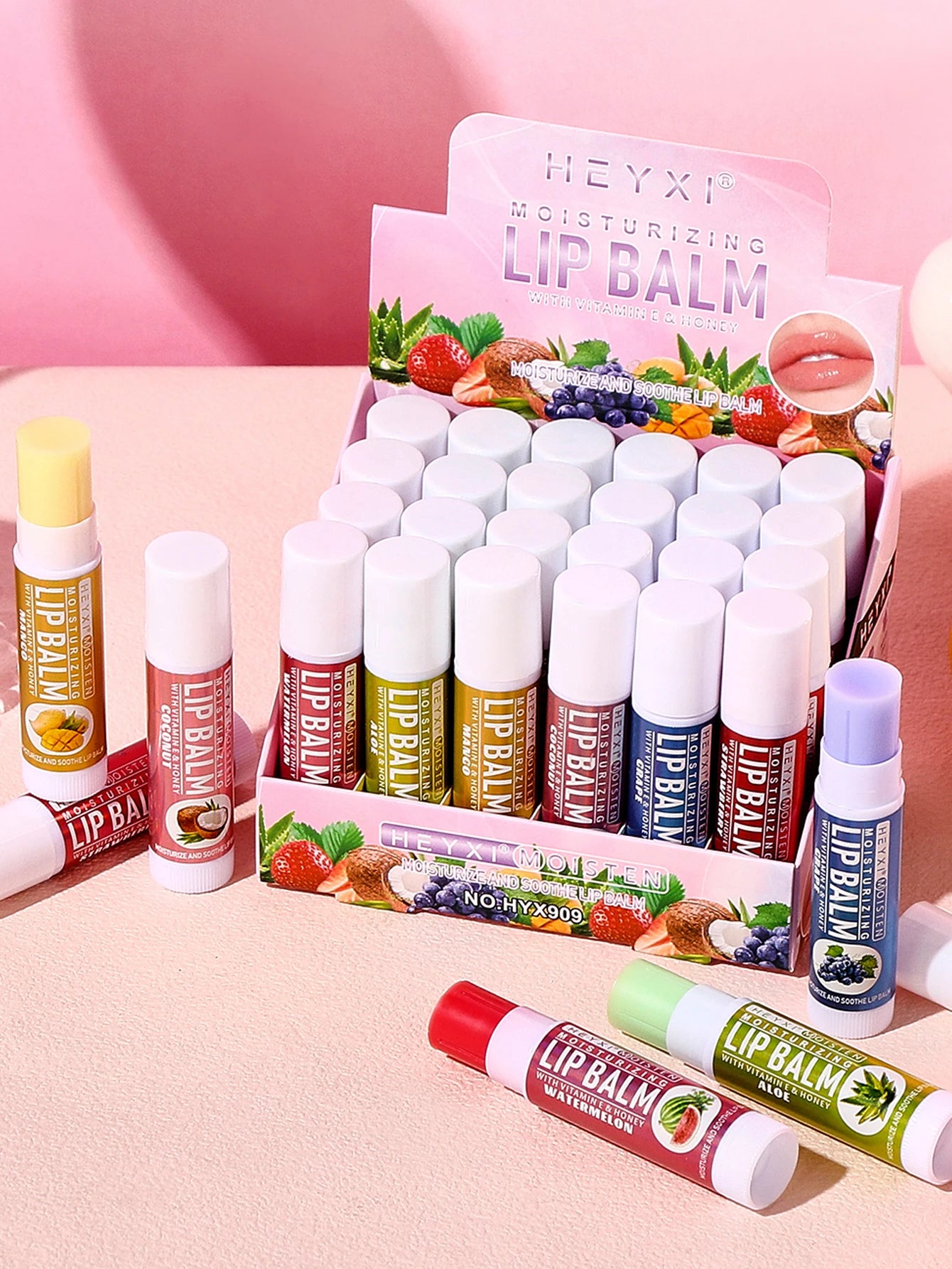 24-Piece Fruit Flavored Moisturizing Lip Balm Set - 11