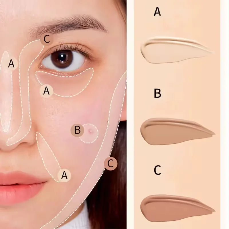 3-Color Cream Concealer Palette for Flawless Coverage