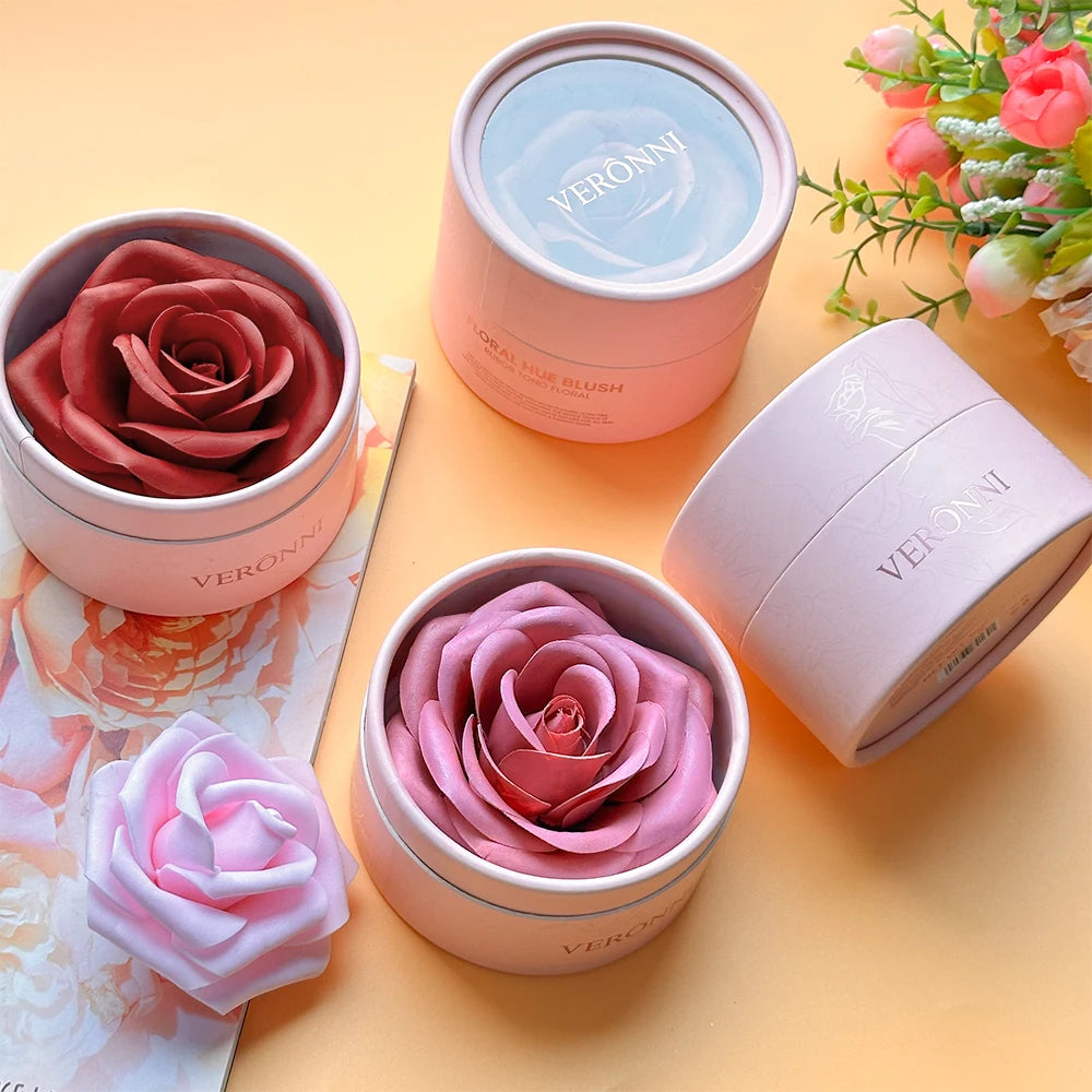 3D Rose Petal Blush Highlighter for Radiant Natural Complexion
