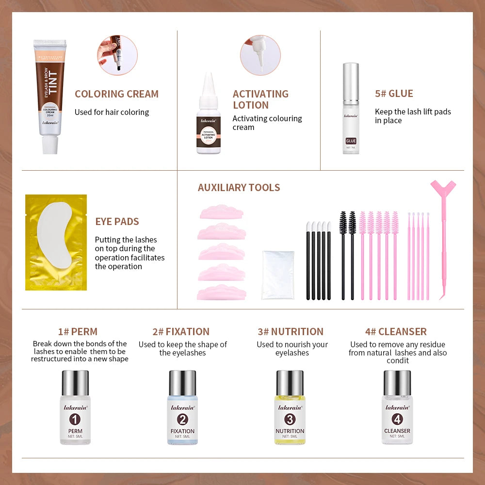 Professional Eyelash and Eyebrow Lift and Tint Kit
