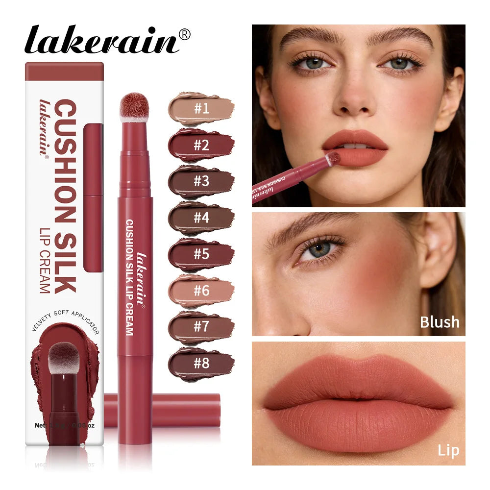 2-in-1 Velvet Lip Cream and Cheek Blush with Cushion Applicator - 1