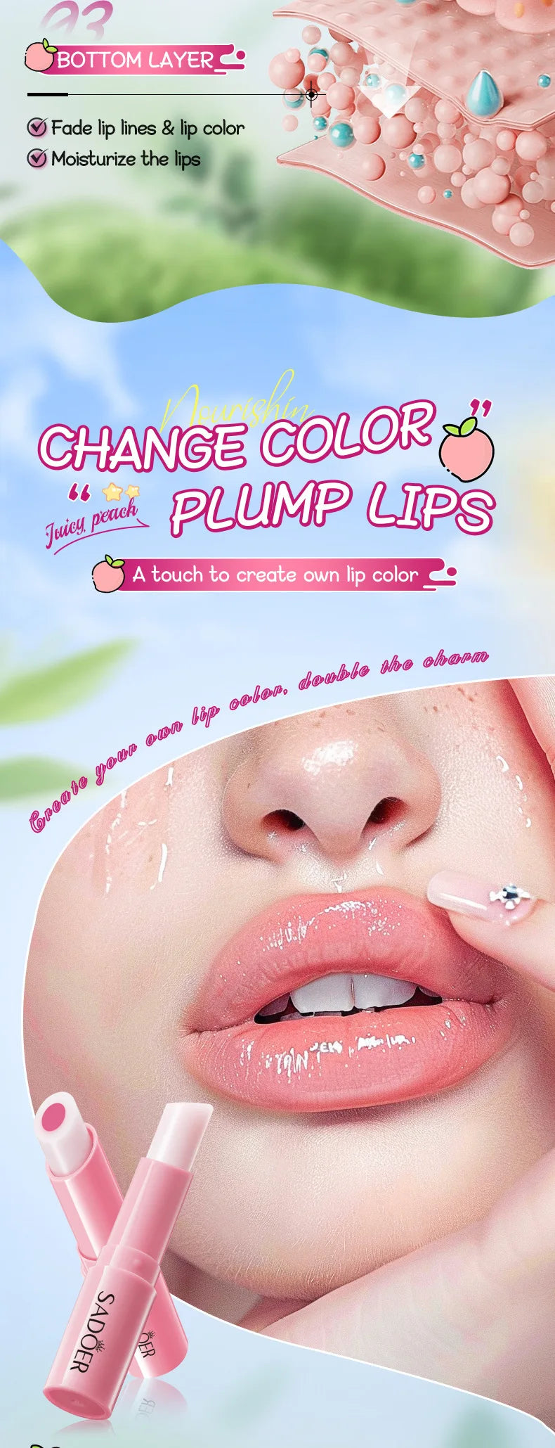 Color-Changing Fruit Moisturizing Lip Balm