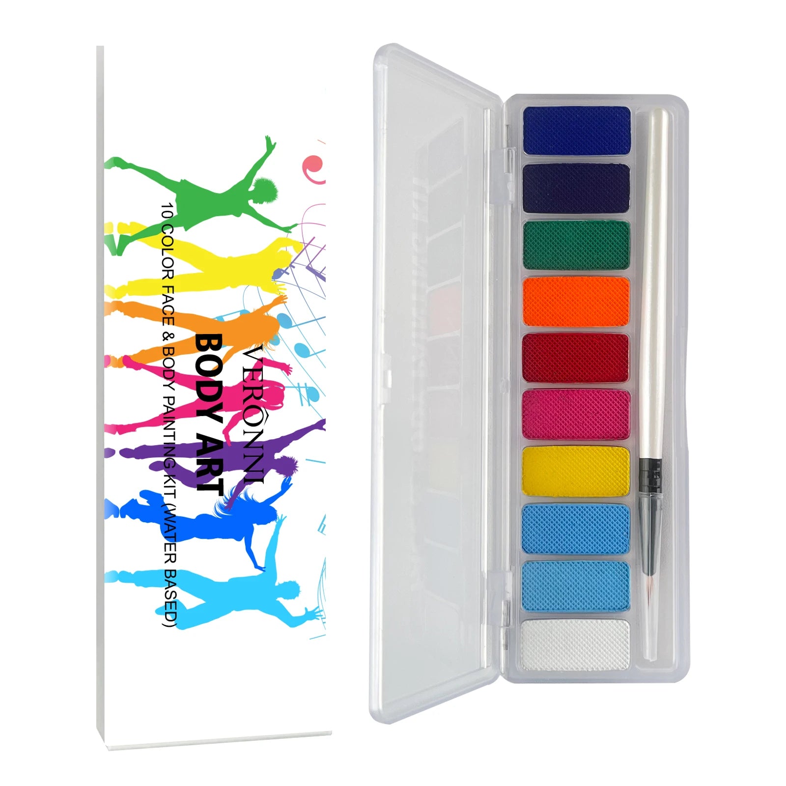 10-Color Neon UV Glow Face and Body Paint Kit - 13
