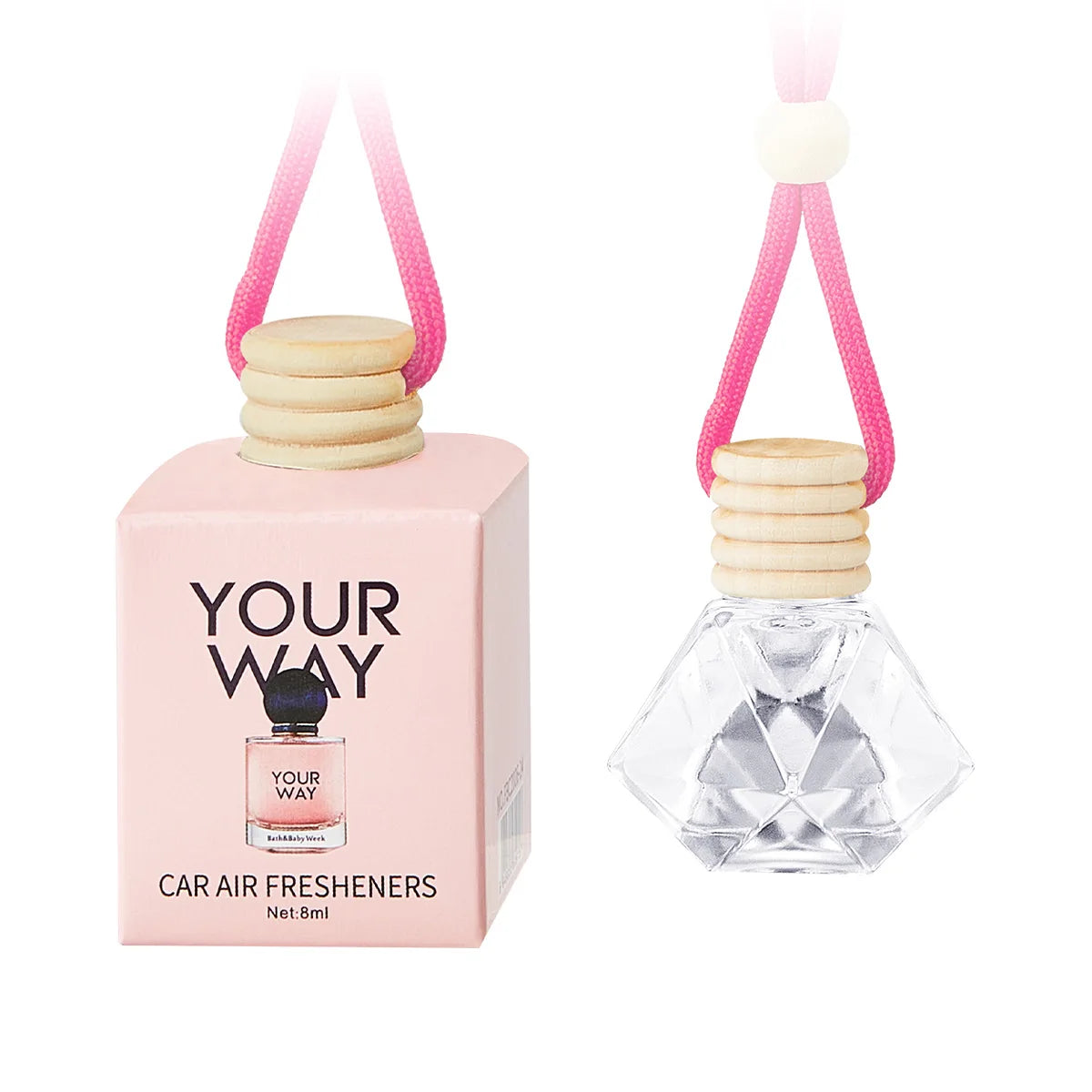 Hanging Glass Car Air Freshener Perfume Bottle