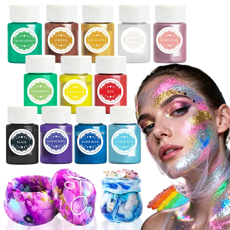 Pearl Mica Powder Pigment Set for Crafts and Resin Art - 1