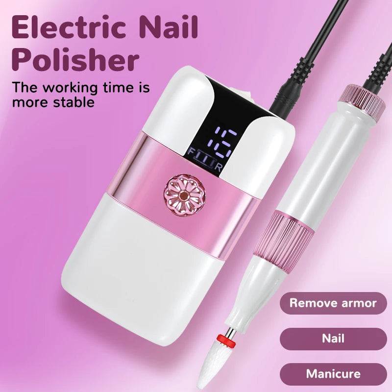 Professional Rechargeable Electric Nail Drill File Kit