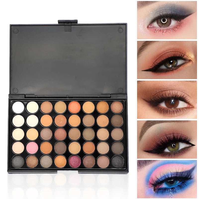 40-Color Professional Eyeshadow Palette Matte and Shimmer