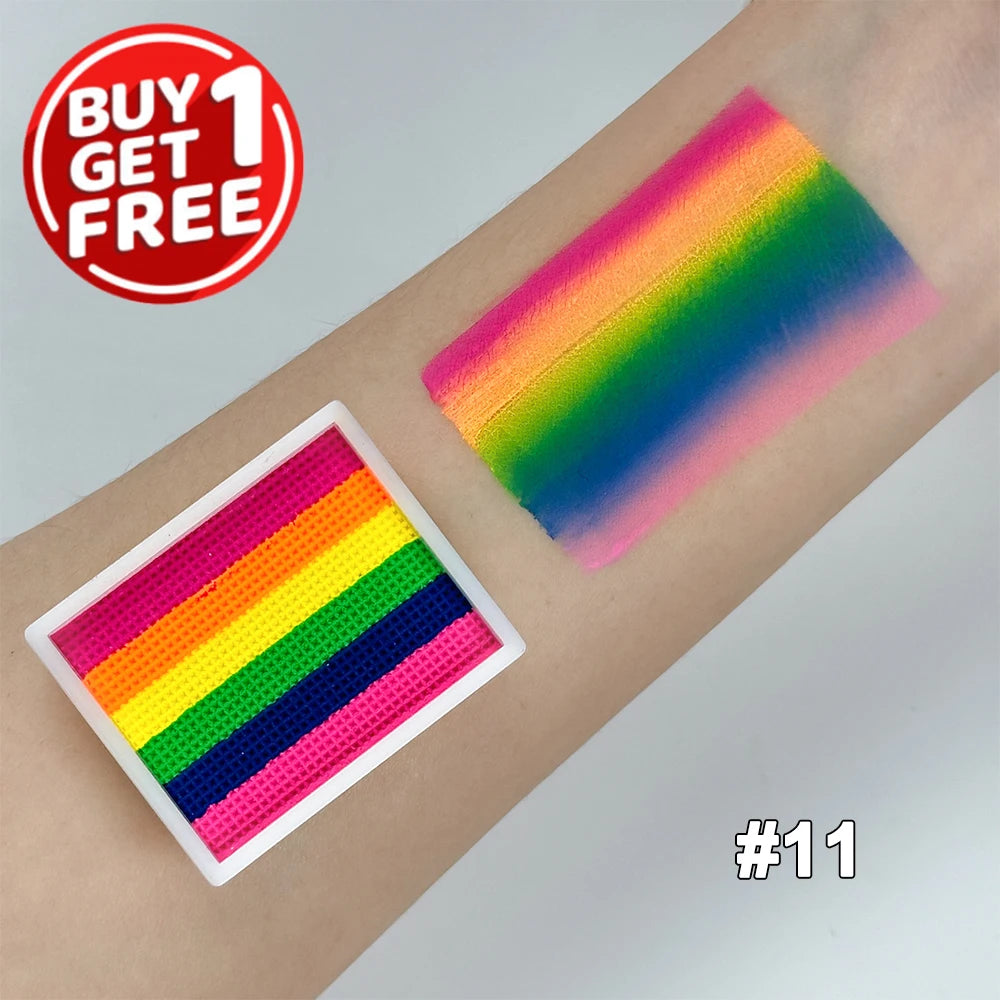UV Glow-in-the-Dark Rainbow Face and Body Paint Set