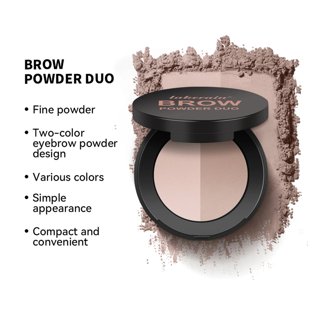 Dual-Tone Eyebrow Powder Palette with Brush
