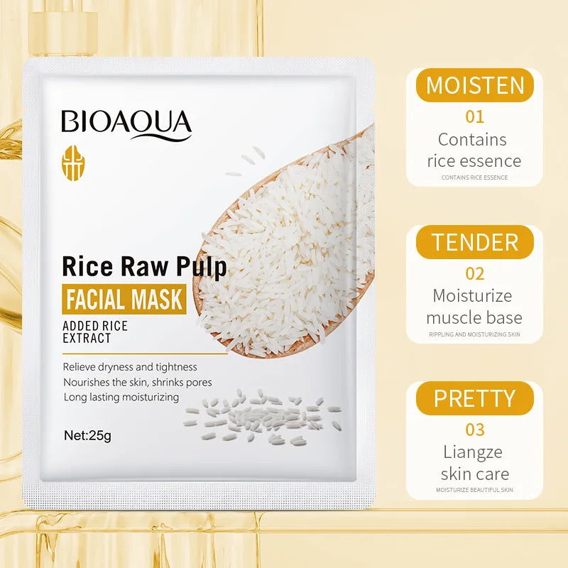 Hydrating Rice Extract Facial Sheet Mask for Glowing Skin