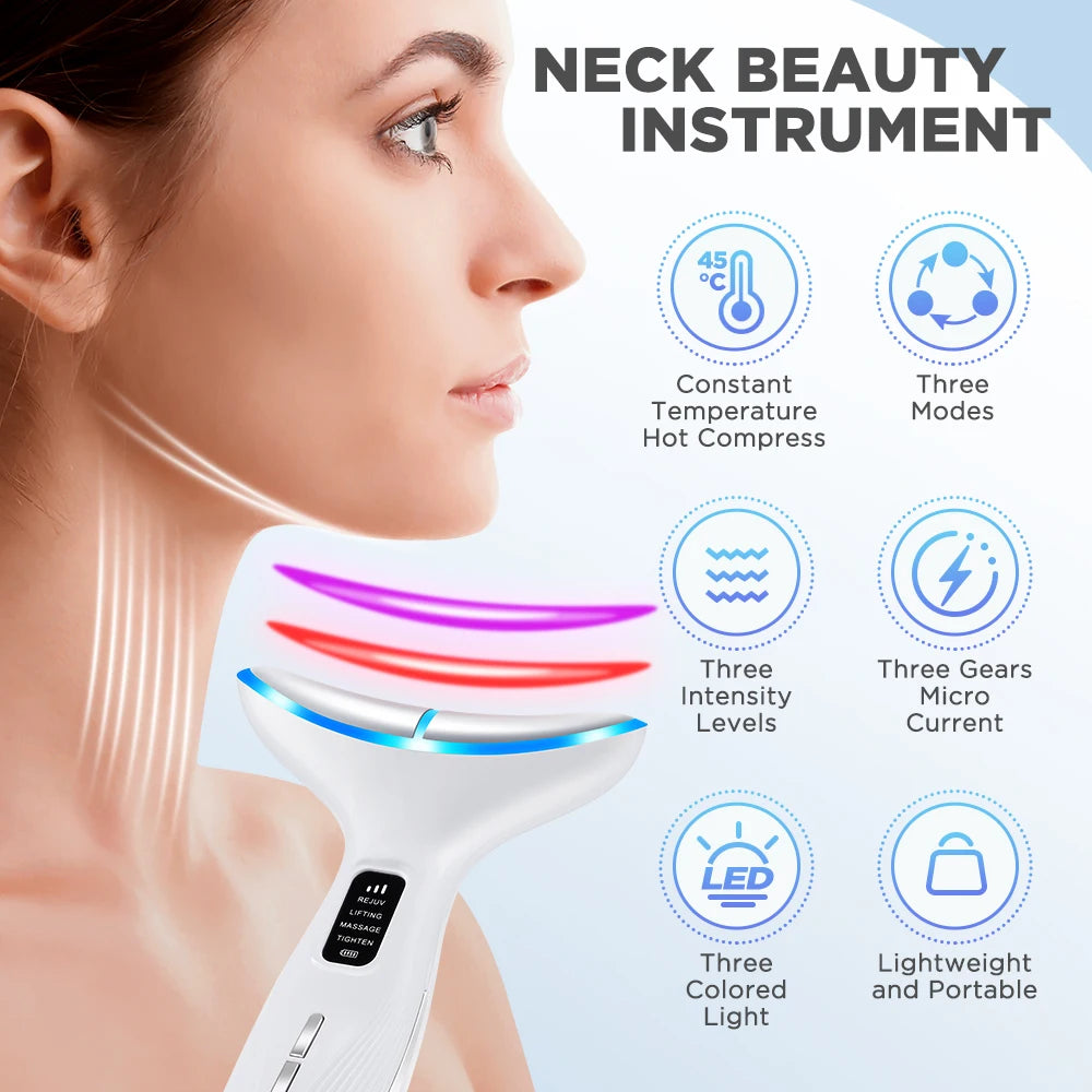 LED Facial and Neck Skin Tightening Massage Device - 17