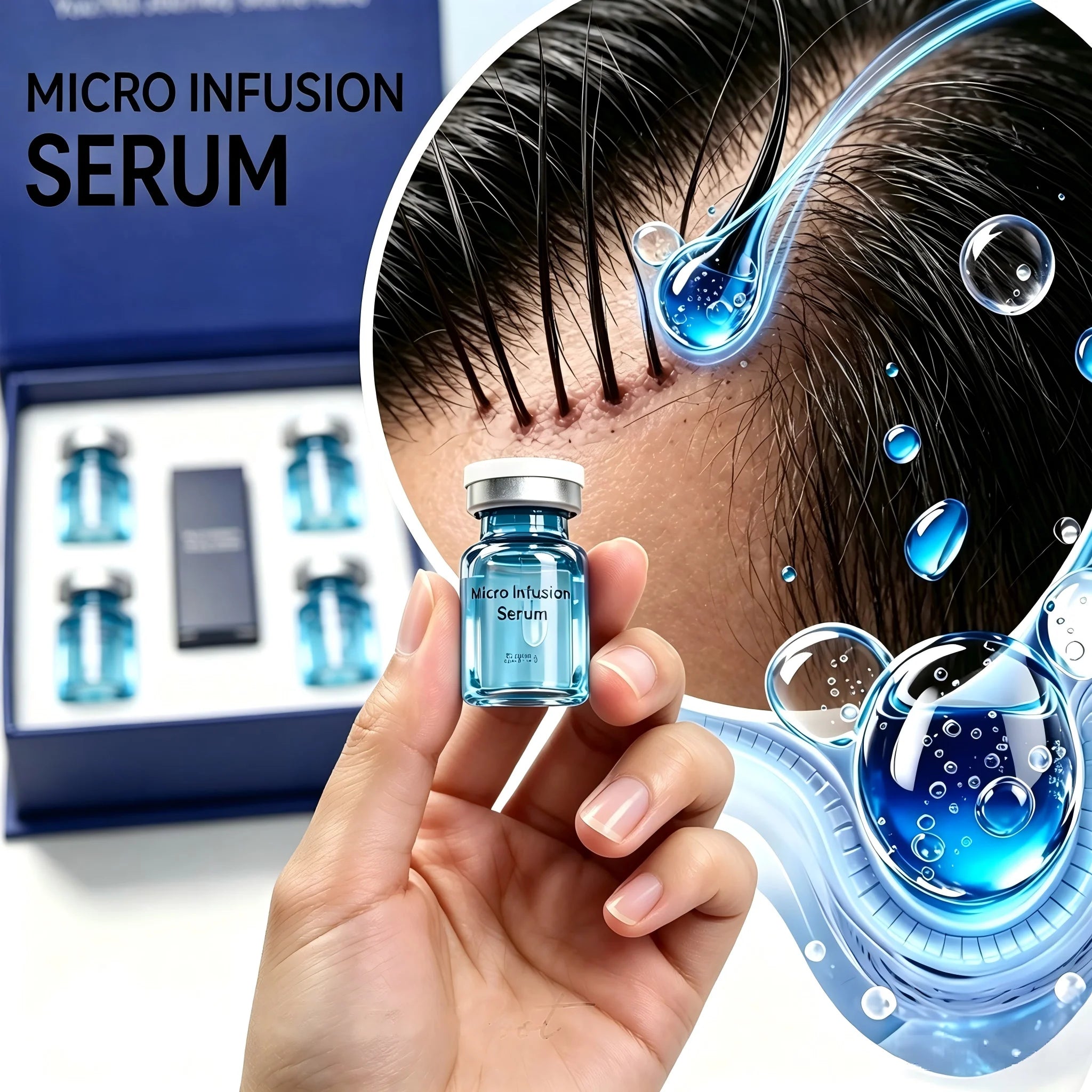 Microneedle Hair Regrowth and Scalp Nourishing Serum Kit - 1