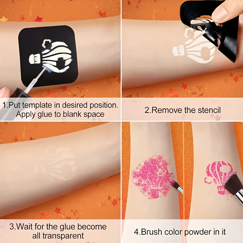 DIY Glitter Temporary Tattoo and Body Art Kit