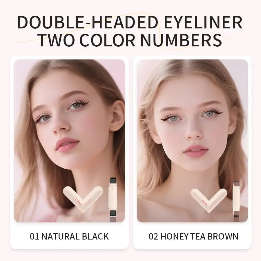 Dual-Head Waterproof Winged Eyeliner Stamp Pen - 4