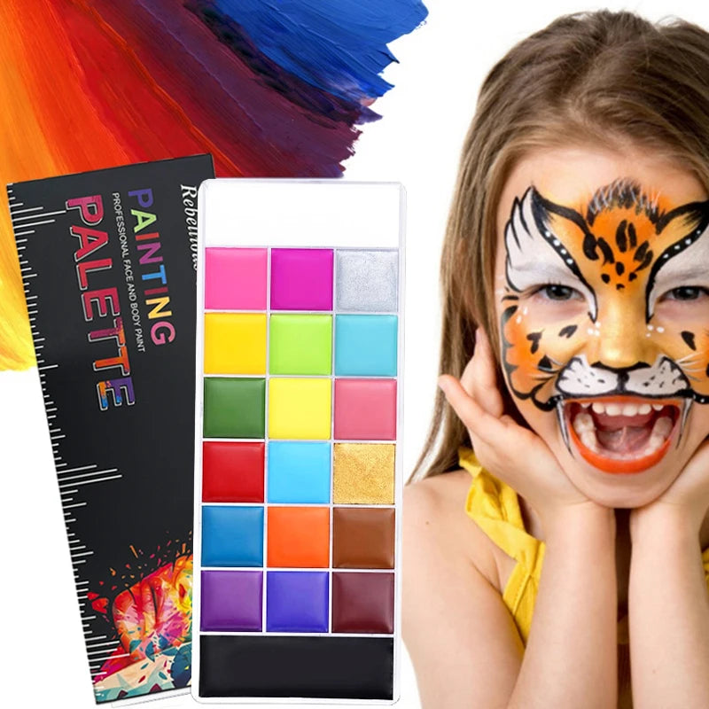 20-Color Professional Face and Body Painting Palette