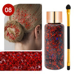 Face and Body Glitter Makeup Set with Application Brush