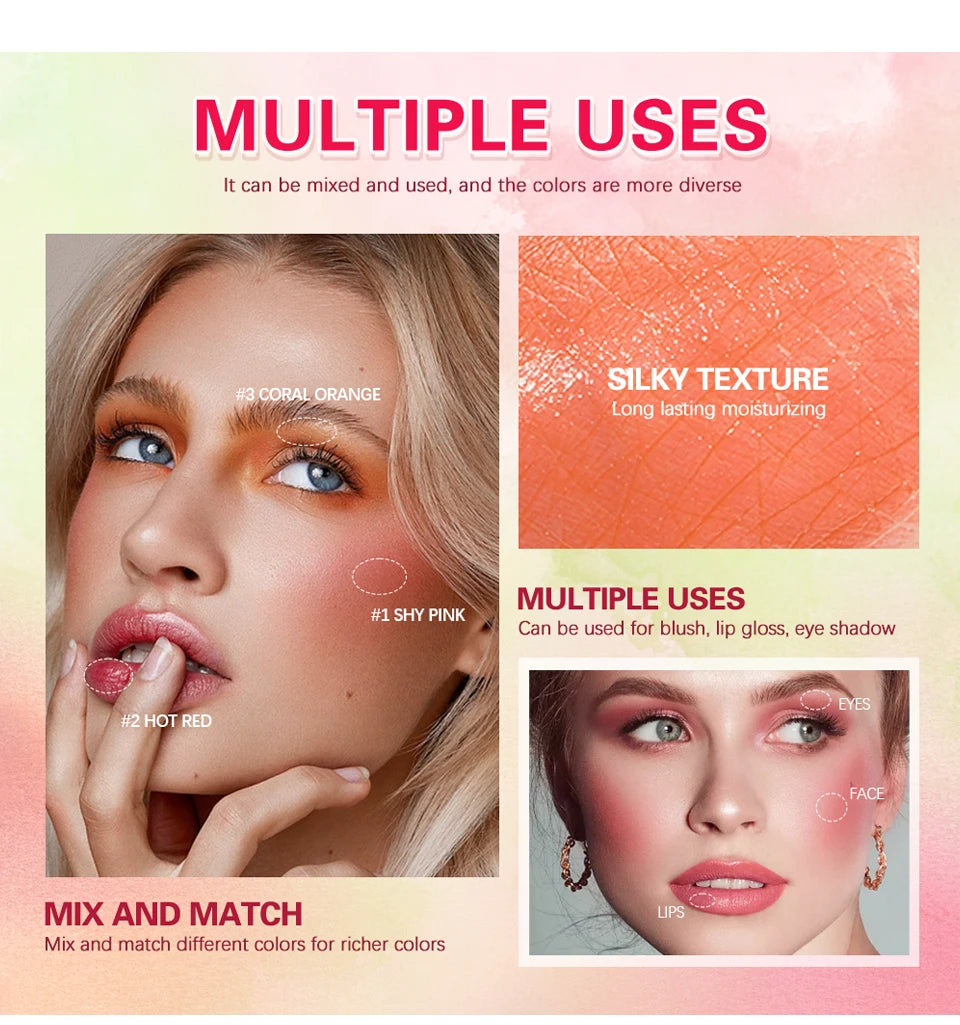 Cream Blush and Lip Tint Stick for Natural Glow - 17