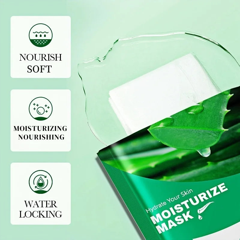 Aloe Vera Hydrating Facial Sheet Mask for Soothing Skincare
