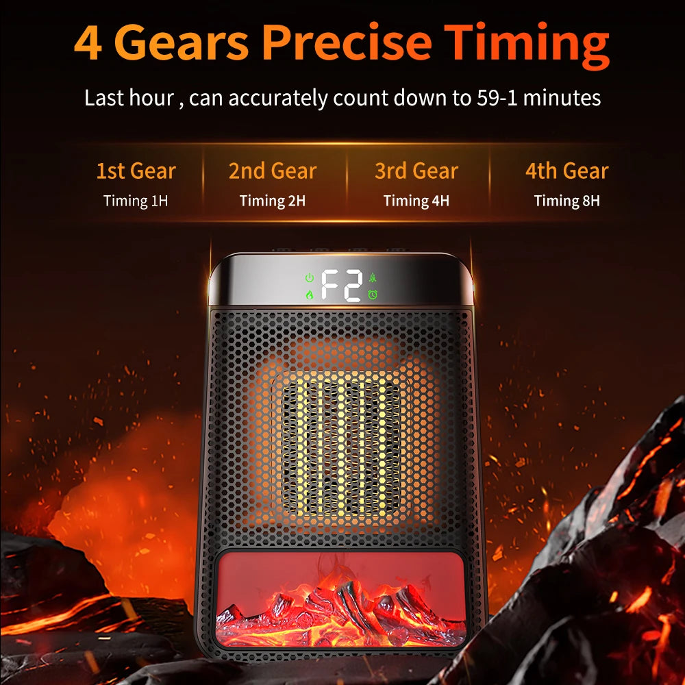 Portable Electric Space Heater with Rapid Ceramic Heating