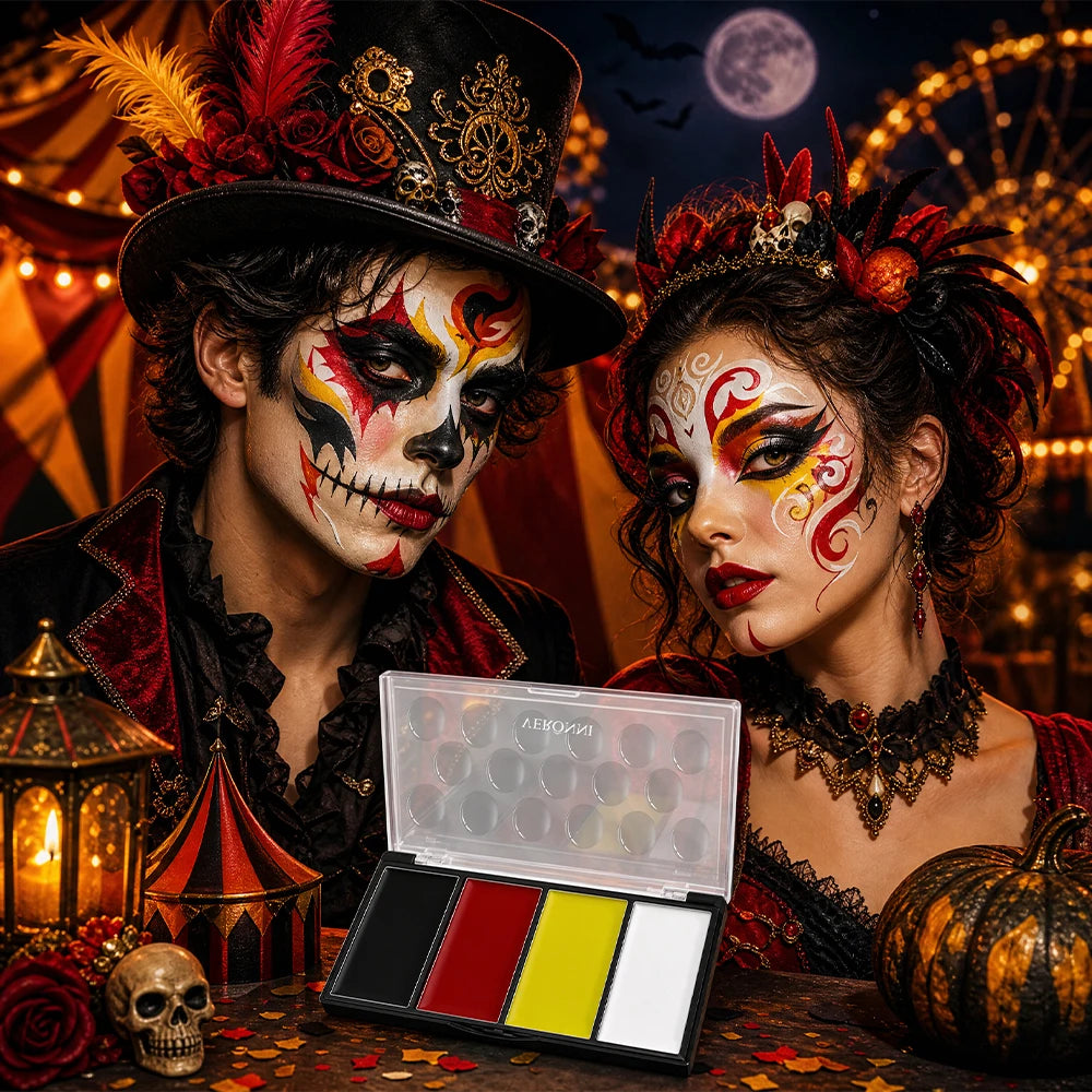 4-Color Professional Face and Body Paint Palette