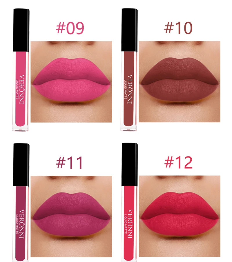 Waterproof Matte Liquid Lipstick Long-Lasting Lip Gloss - 12