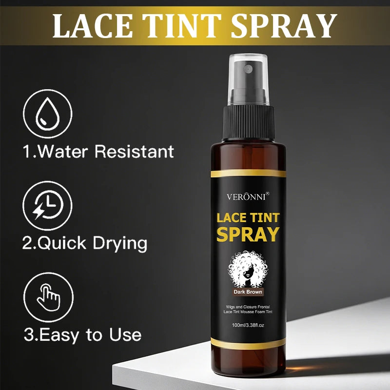 Dark Brown Lace Tint Spray for Natural Wig Blending