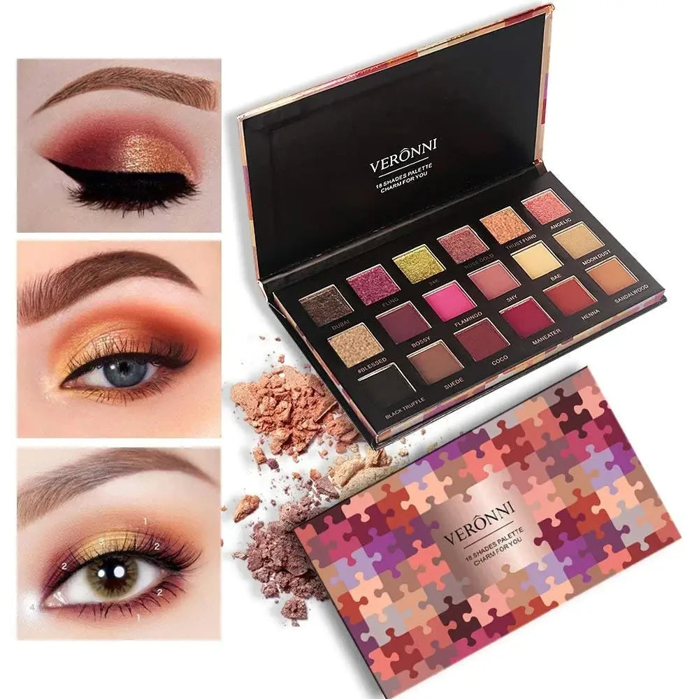 18-Color Waterproof Long-Lasting Eyeshadow Palette - 1