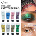 Waterproof Face and Body Glitter Sequin Gel