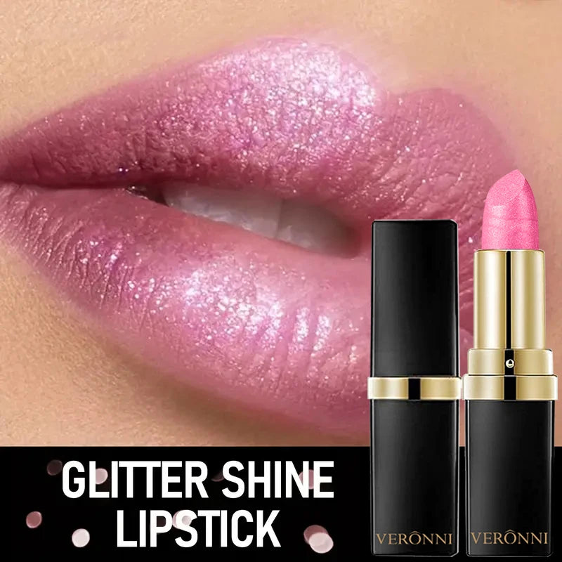 Shimmer Diamond Pearl Lip Gloss for Long-Lasting Shiny Lips - 12