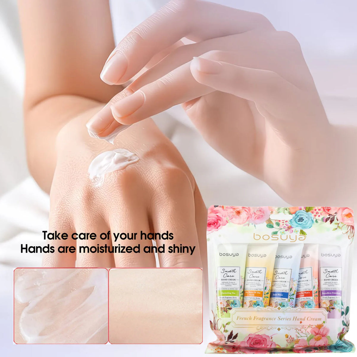 Moisturizing Floral Hand Cream Set for Dry Skin