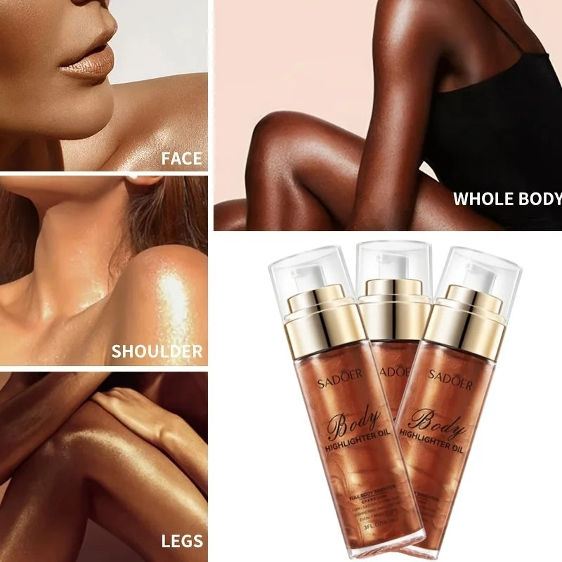 Shimmering Golden Body Glow Oil for Radiant Skin