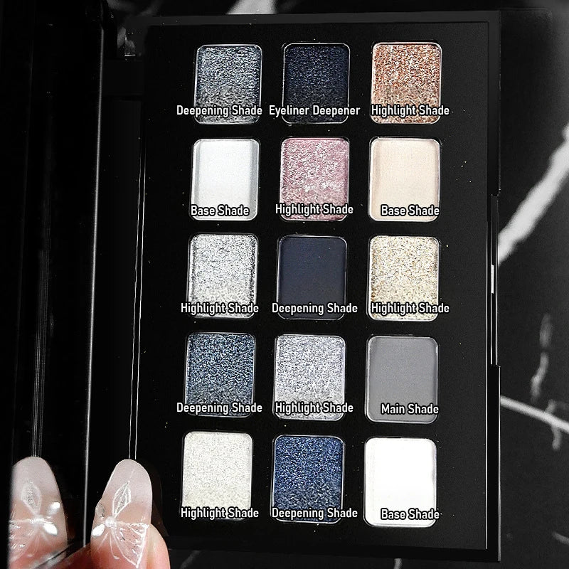 15-Color Smokey Eyeshadow Palette for Dramatic Eye Makeup