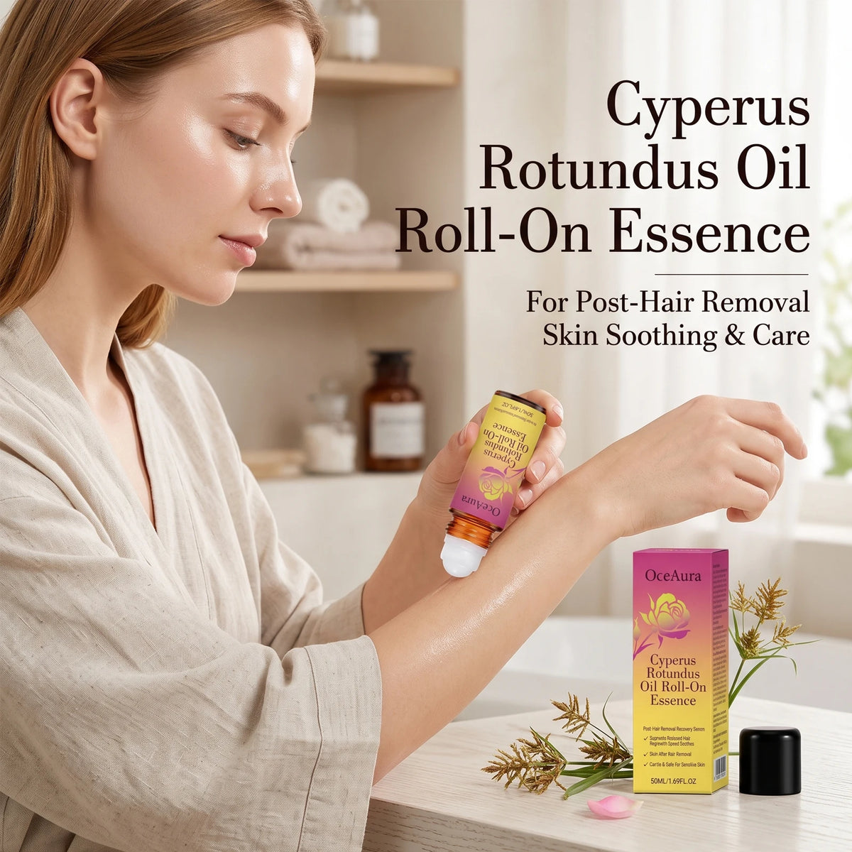 Soothing Roll-On Oil for Post-Hair Removal Skin Care