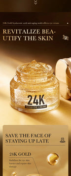 24K Gold Hyaluronic Acid Eye Cream for Dark Circles and Firming