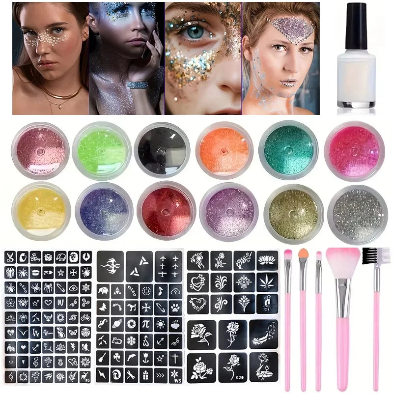 DIY Glitter Temporary Tattoo and Body Art Kit