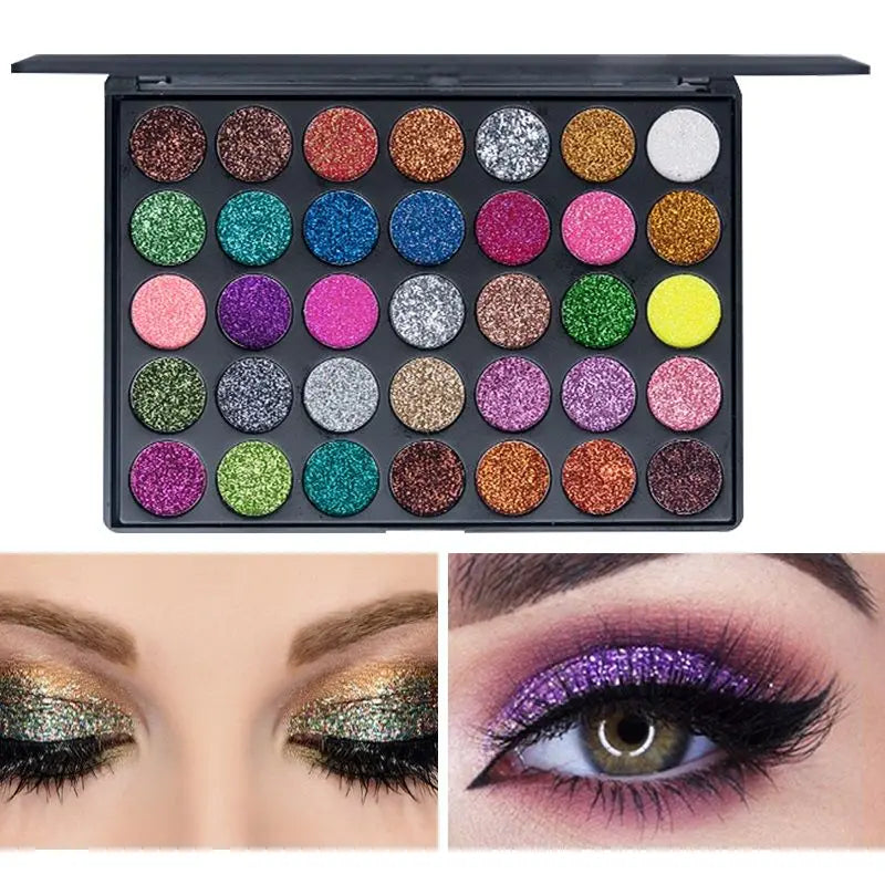 35-Color Shimmer & Glitter Eyeshadow Palette - 9