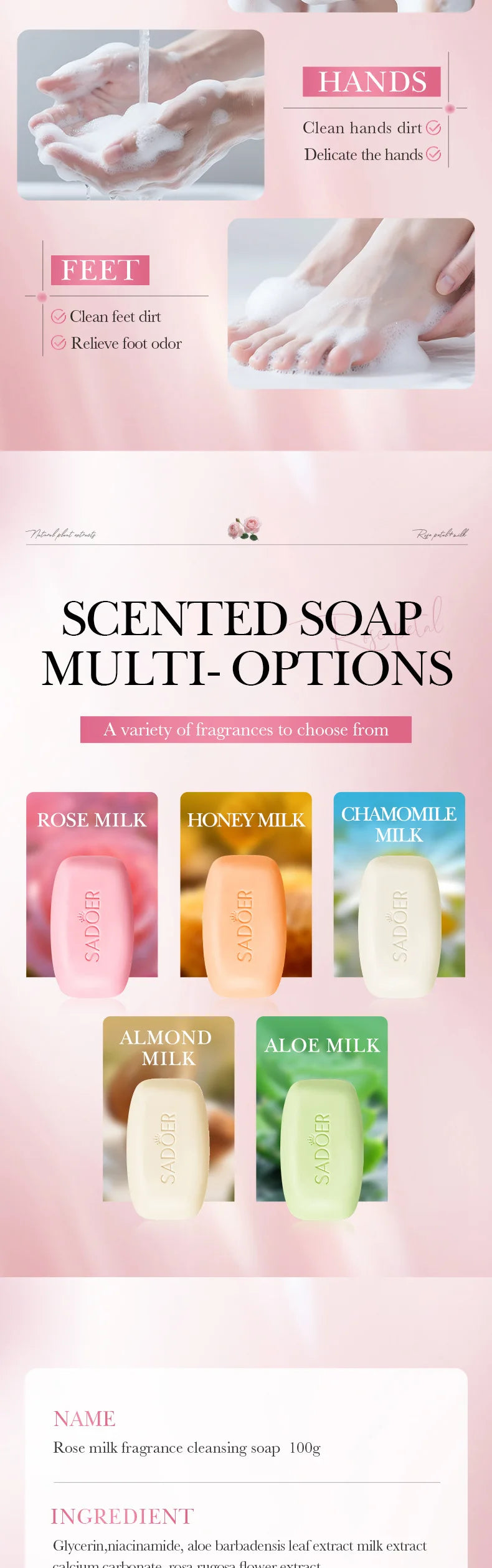 Moisturizing Milk Handmade Cleansing Soap Bar