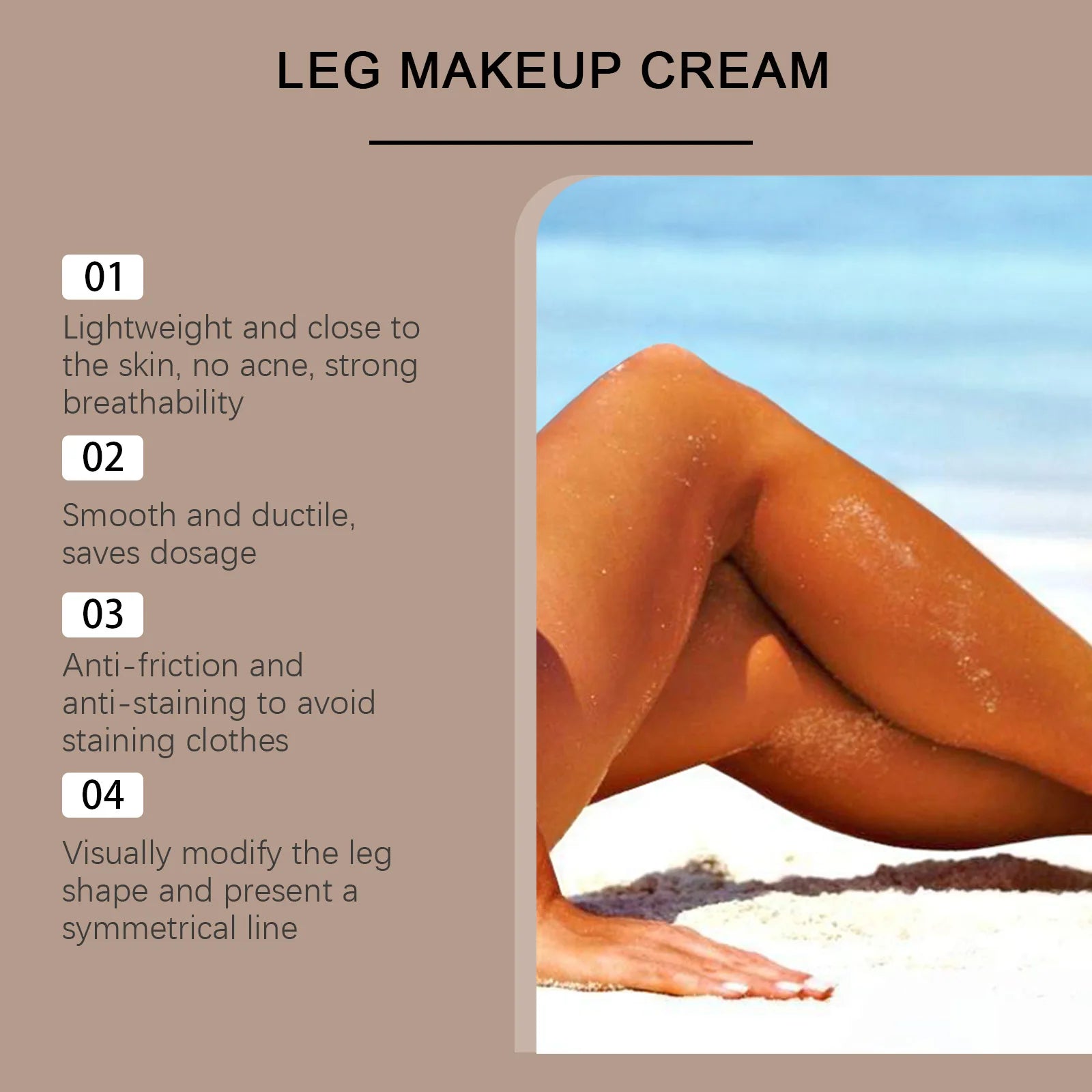 Waterproof Leg Makeup and Concealer Cream - 6