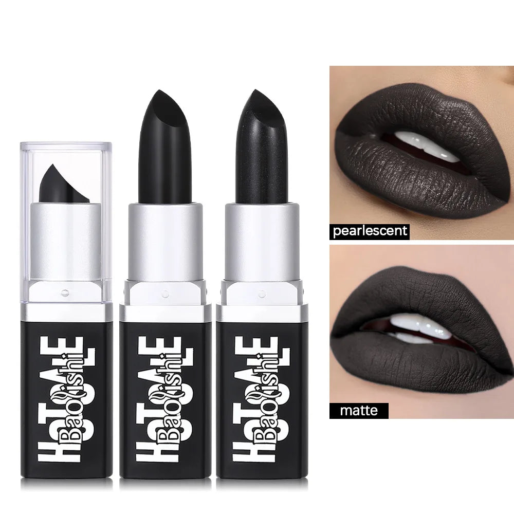 Matte Black Waterproof Lipstick for Halloween and Costume Makeup - 5
